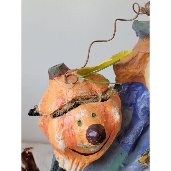 Vintage witch paper mache motion activated light up Halloween skeleton prop deco - Picture 11 of 16